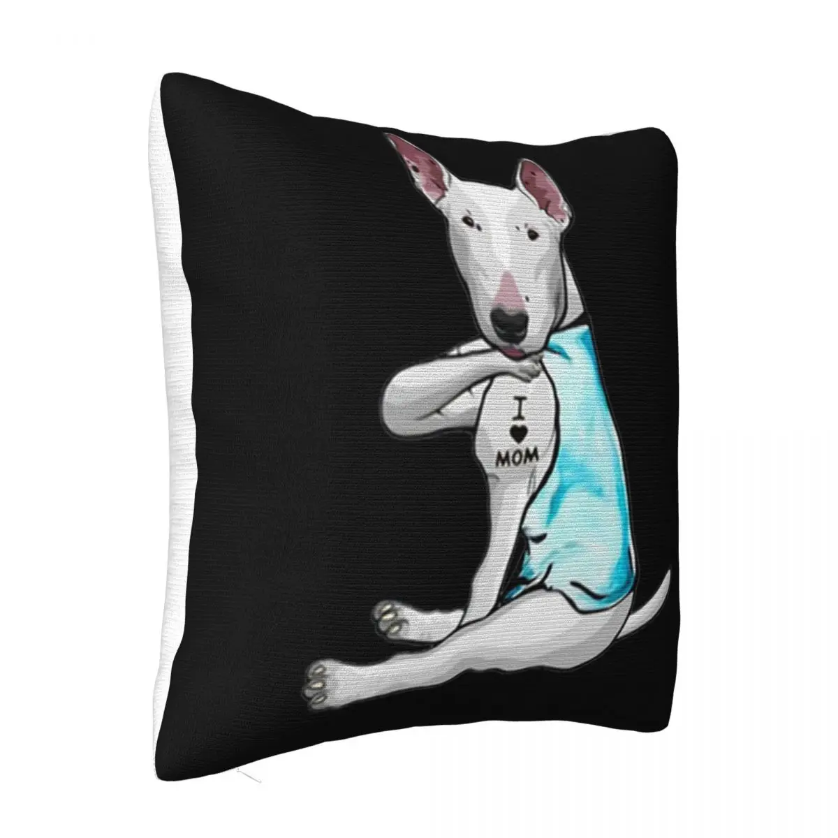 Miniature Bull Terrier Tattoos I Love Mom Fitness Halloween Swag Customiz Gift Humor Comical Pillow Case