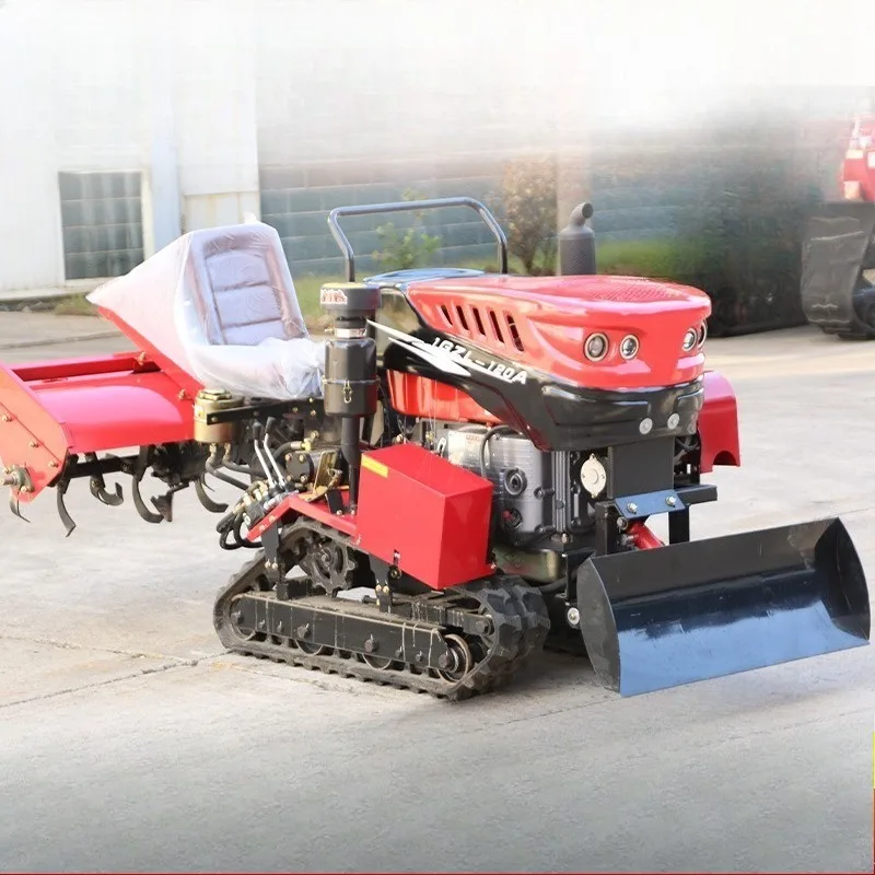 Leme rotativo de esteira agrícola, campo de arroz de terrenos secos, leme rotativo de dupla finalidade, esteira agrícola