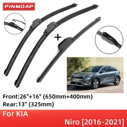 For KIA Niro 2016-2021 Front Rear Wiper Blades Brushes Cutter Accessories J Hook 2016 2017 2018 2019 2020 2021