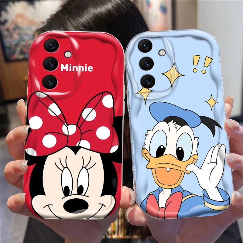 Disney Donald Duck Minnie For Samsung A55 A54 A53 A52 A35 A34 A33 A32 A25 A24 A23 A22 A21S A15 A13 A14 5G Wave Oil Cover