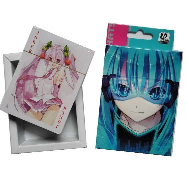 Anime Hatsune Miku Miku poker Table Games  Action Figure Kawaii Action PVC Model Children's family Toys