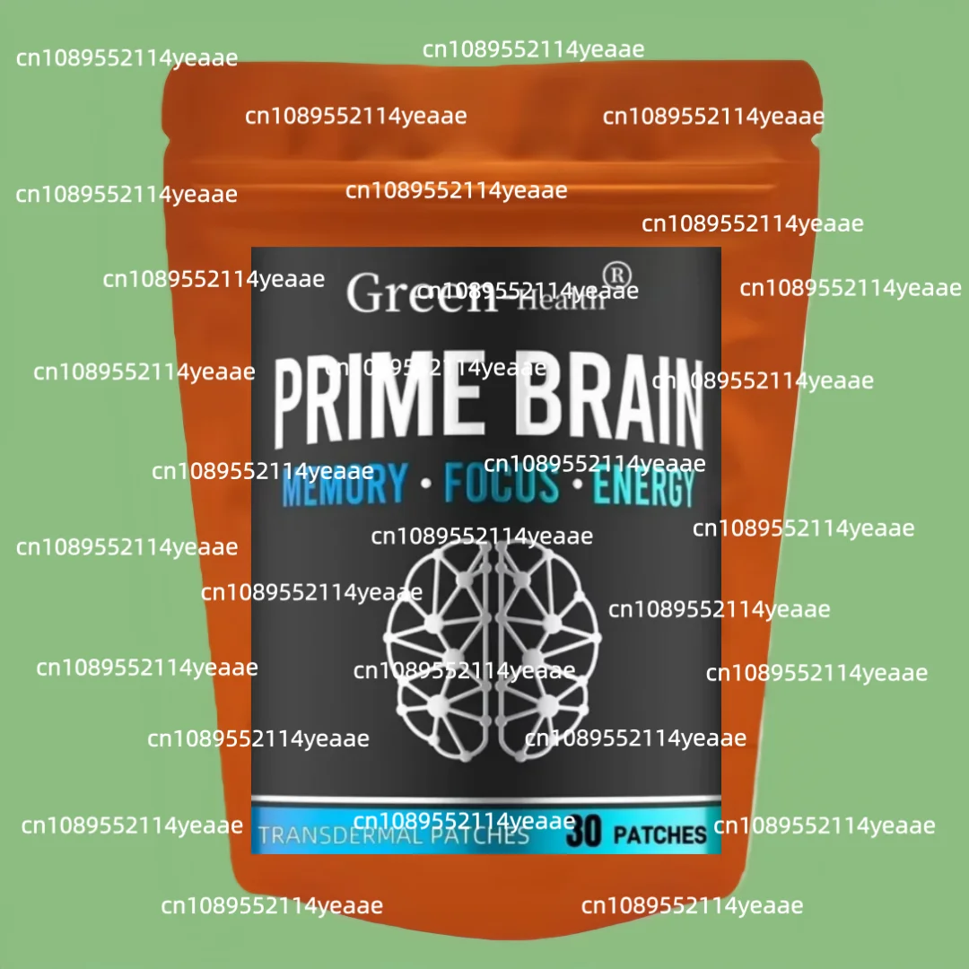 30 Patches Prime Brain Transdermal Patches Ginkgo Biloba, Lion's Mane Mushroom, Vitamin B12 for Memory, Focus Support