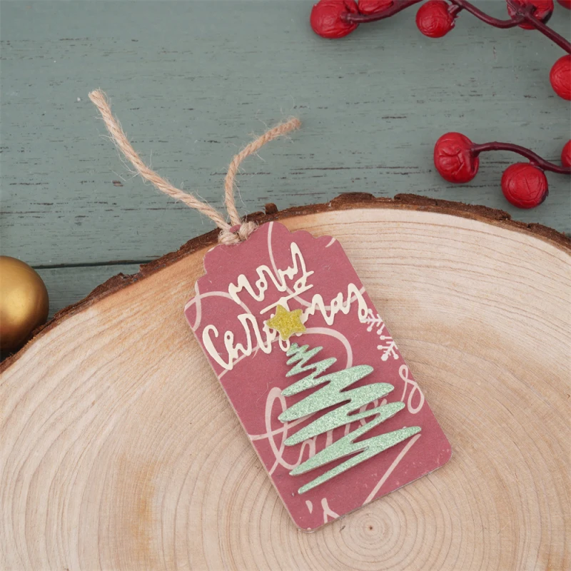 

Merry Christmas Metal Stencil Mold Cutting Dies Decoration Scrapbook Die Cuts Album Paper Craft Embossing Card Crafts 1PCS