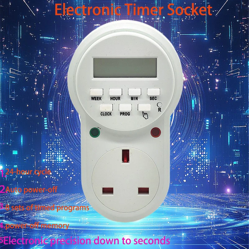 Smart Plug with Cyclic Timer | Auto Power-Off Outlet | Energy Saving Programmable | UK/EU/US Plug | Wholesale Price.
