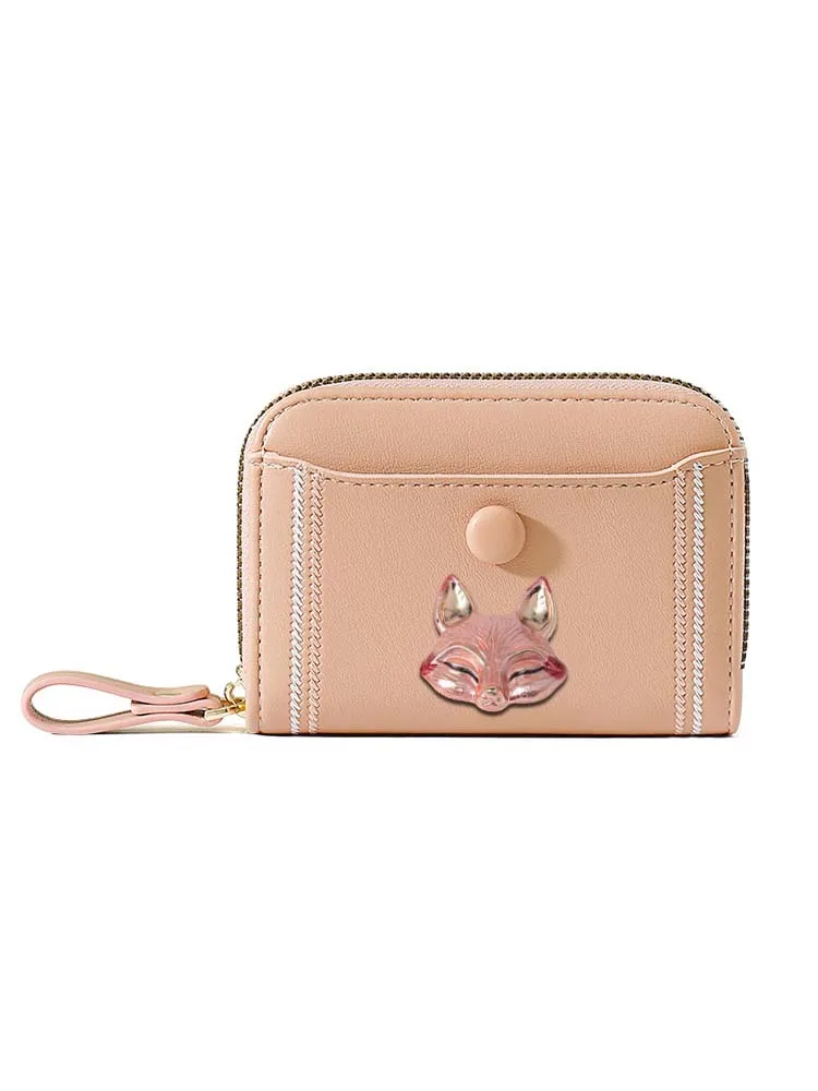 Essential Card ID Holders: PU Wallet with Zipper for Seamless Access Rose Gold Butterfly Decor, Gold Plated