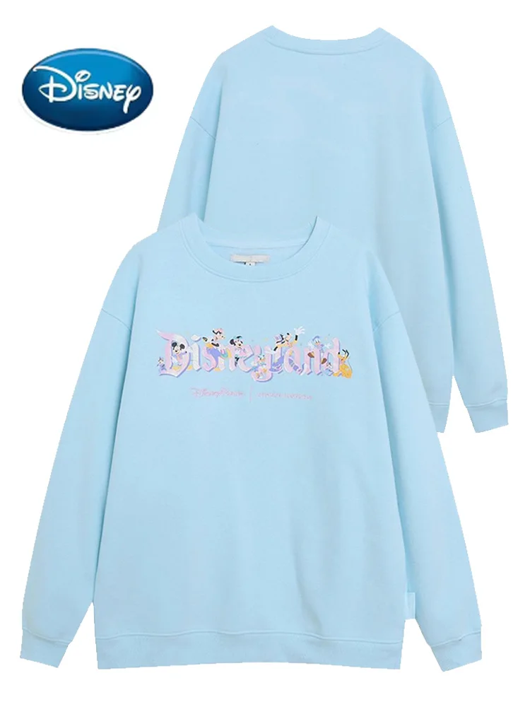 ديزني التطريز ديزني لاند رسالة البلوز القلعة الكرتون طباعة ميكي ميني الأسرة أزياء المرأة البلوز للجنسين الصوف جديد