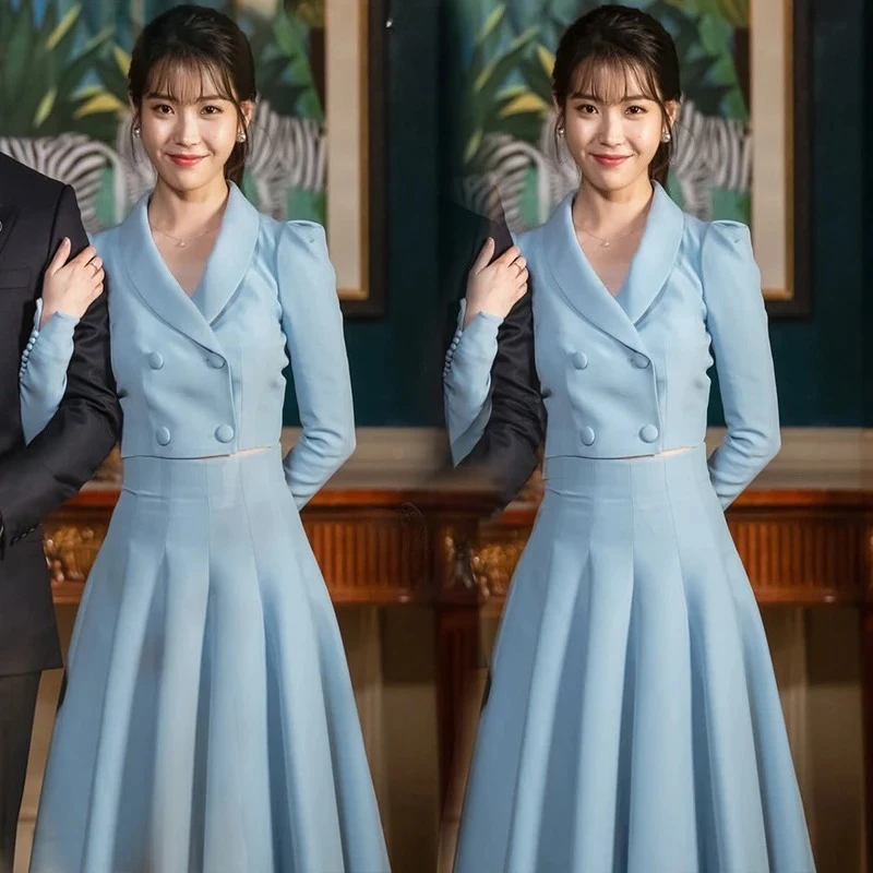 Korte Vest Jassen Concert Outfits Kpop Koreaanse Zanger Vrouwen Meisje Festival Stage Performance Hoge Taille Rokken Danskleding