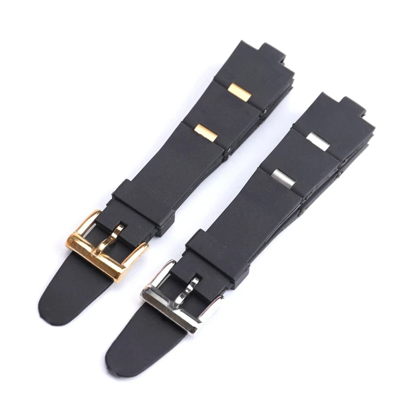 Silicone Watch Strap for Bvlgari Raised Mouth Black Silicone Watch Bracelet Men\'s Women\'s 22 24mm