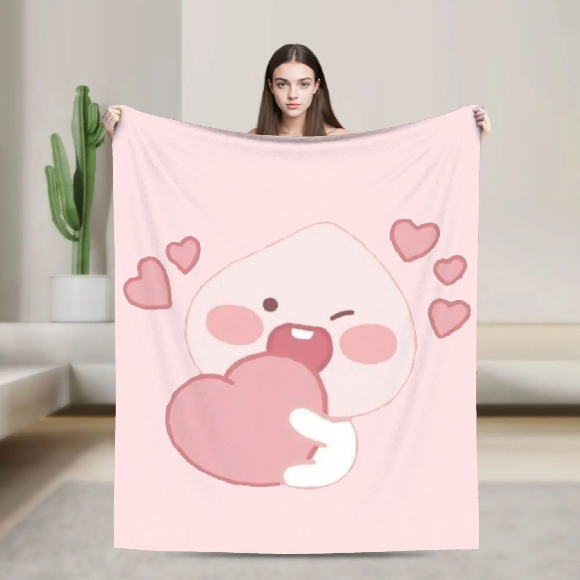Apeach Flannel Blankets K-Kakaos F-Friends  Awesome Throw Blanket for Home Hotel Sofa  200x150cm Plush Thin Quilt,