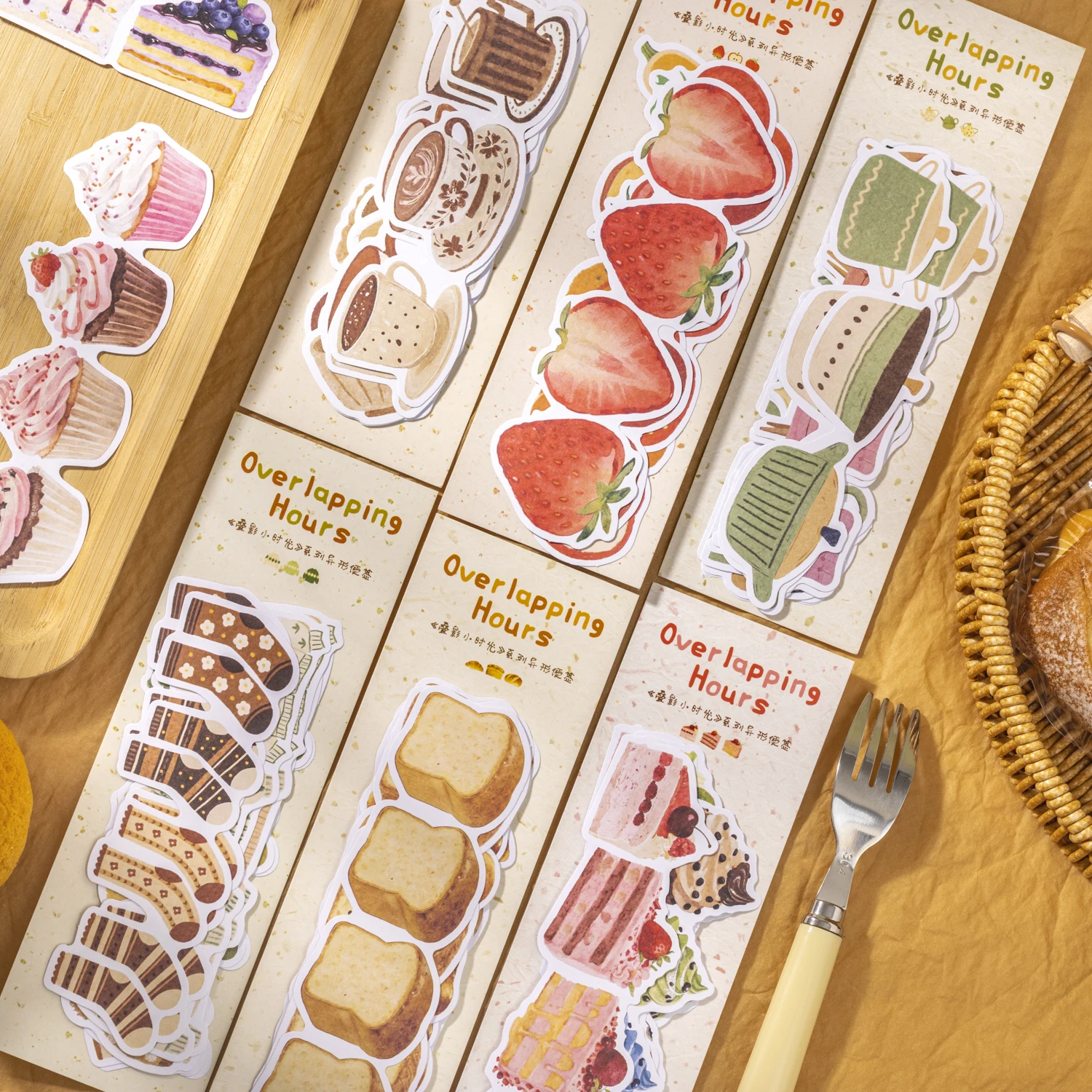 

10PCS Writable Paper Autumn Winter Warm Stickers Bread Dessert Decor for Journal Scrapbooking