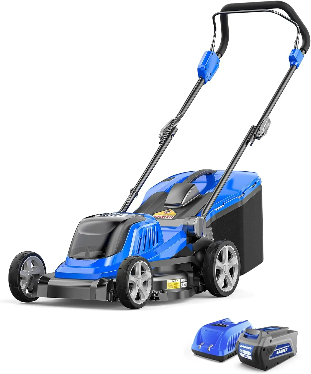 

Lawn Mower 40V Brushless 18" Cordless, 5 Cutting Height Adjustments Electric Lawn Mower, Quickly Folding Within 5’s, 4.0AH
