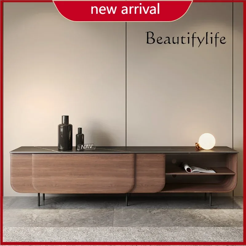 

BJ Household New Chinese Walnut Height Minimalist Premium TV Cabinet Modern Simple Living Room