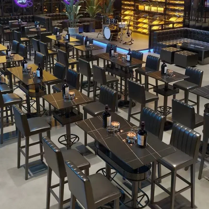 for Bar Music Night Club High Table and Chair Disco Card Seat Sofa Wrought Iron High Stool Clear Bar Quiet Bar Loose Table