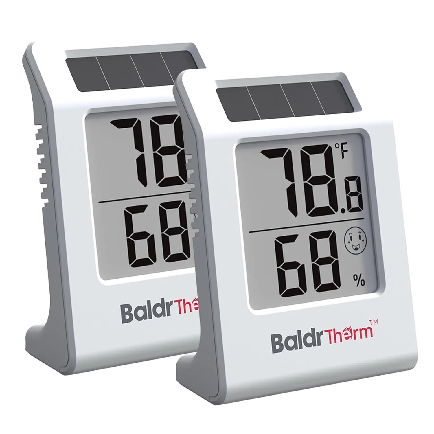 

Solar-Powered Indoor Thermometer Hygrometer 2-Pack, Accurate Humidity Monitor for Home, Office, Wine Cellar
