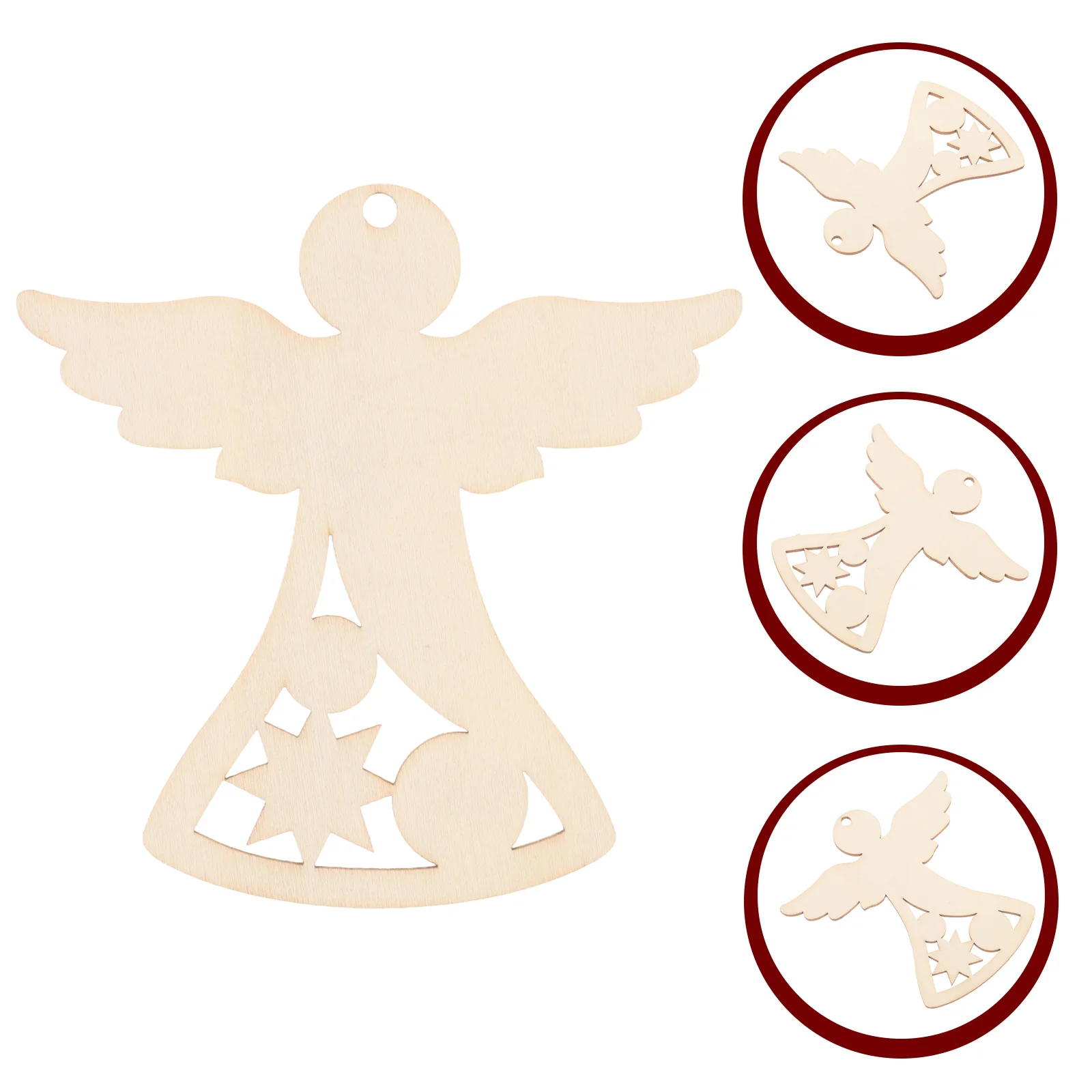 

30Pcs DIY Christmas Angel Wood Cutouts Wooden Slices Smooth Surface Unfinished Wood Crafts for Painting DIY Graffiti