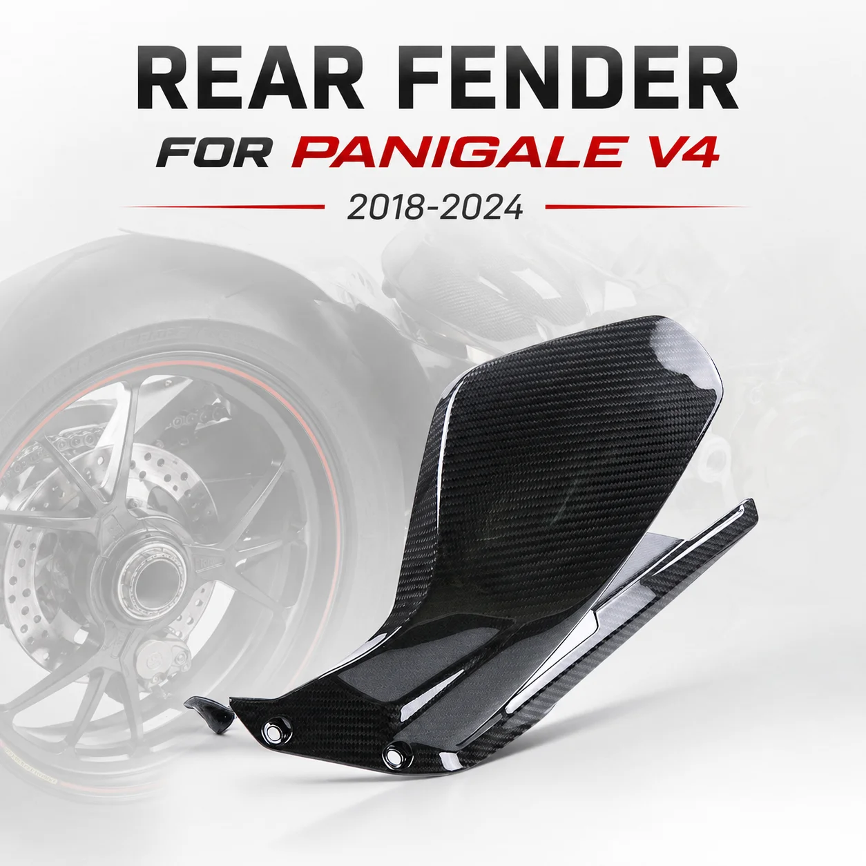 Rear Fender Mudguard Full Coverage Carbon Fiber Rear Wheel Hugger Cover for Ducati Panigale V4 V4S 2018-2024 Motorcycle Parts
