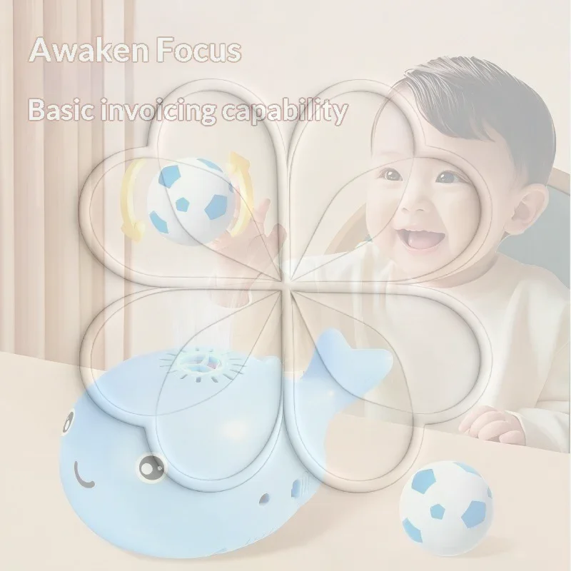 Cute Whale Floating Play Toy Electric Blowing Levitating Ball Waterproof Non-Toxic for Kids Bathtub Pool Time