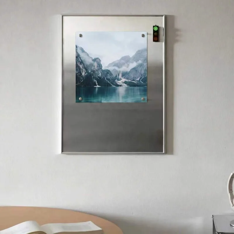 Stainless Steel Picture Frame, Living Room Decoration Painting, Vertical DIY Creative Photo Wall Painting view 2