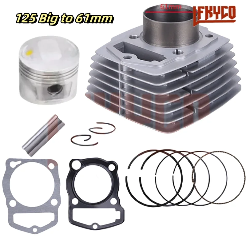 61mm Bore Motorcycle Cylinder Piston Ring Gasket Top End Kit for Honda CB125S CL125S XL125 SL125 ATV Motobike Engine Accessories