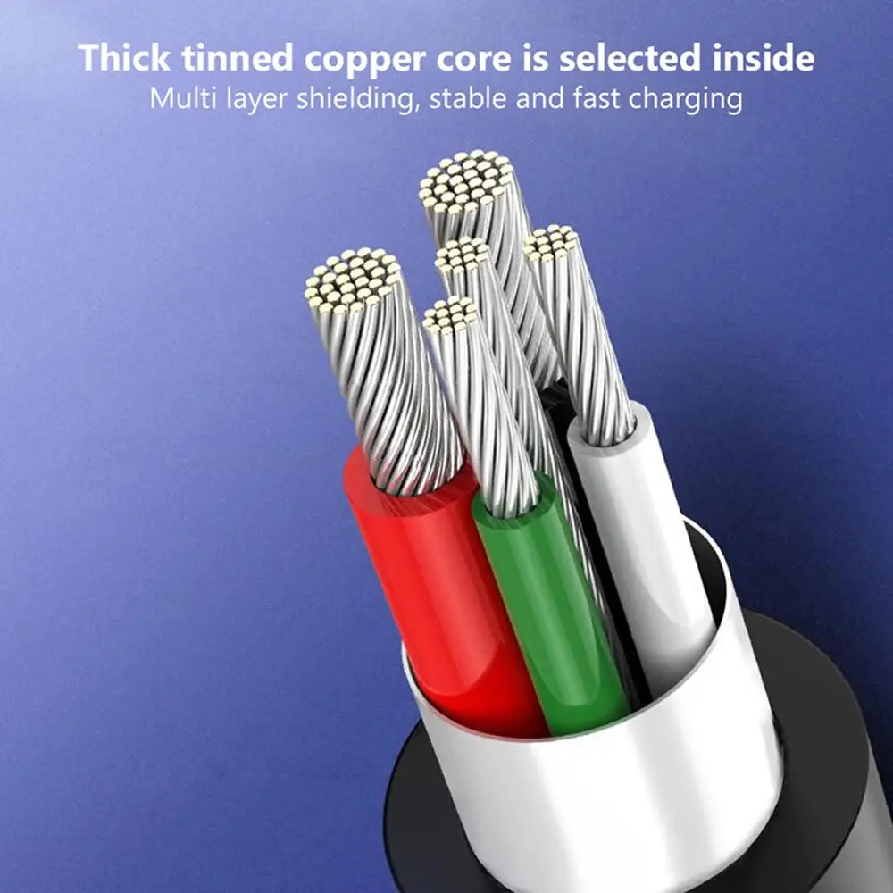 20cm Short USB Multi Charging Cable 4 in 1 Multiple Type C / Micro USB Charging Cord 4Port USB C Splitter Cable 5V 2A