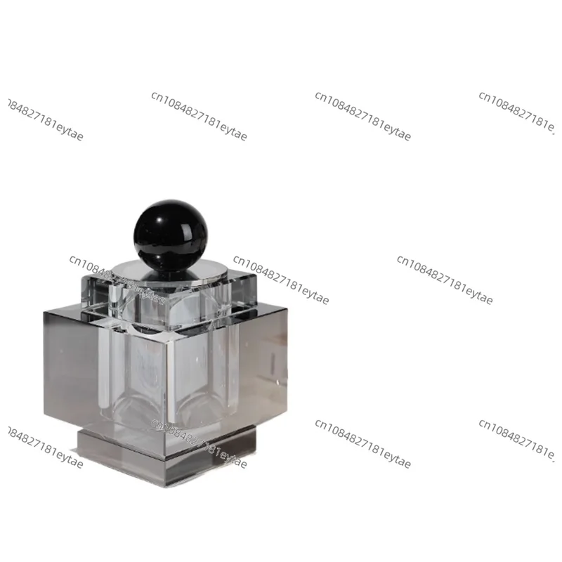 Clear Cubic Glass Jar | Geometric Jewelry Storage Container