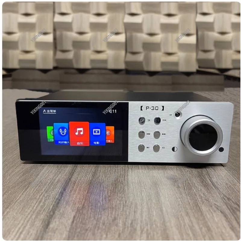 مشغل صوت رقمي P30 بدون فقدان مزدوج ES9038Q2M فضي/أسود HDD SD مشغل شريط USB للاستمتاع بالموسيقى عالي الجودة