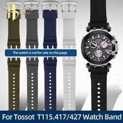 For Tissot 1853 Racing Series T115417A Men's Rubber Watch Accessories T115427 Silicone Watch Chain 22mm Watch Strap Waterproof