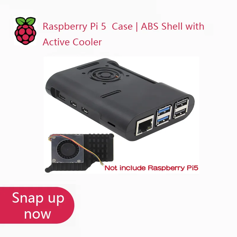 Raspberry Pi 5 Чехол | Корпус из АБС-пластика с активным охлаждением