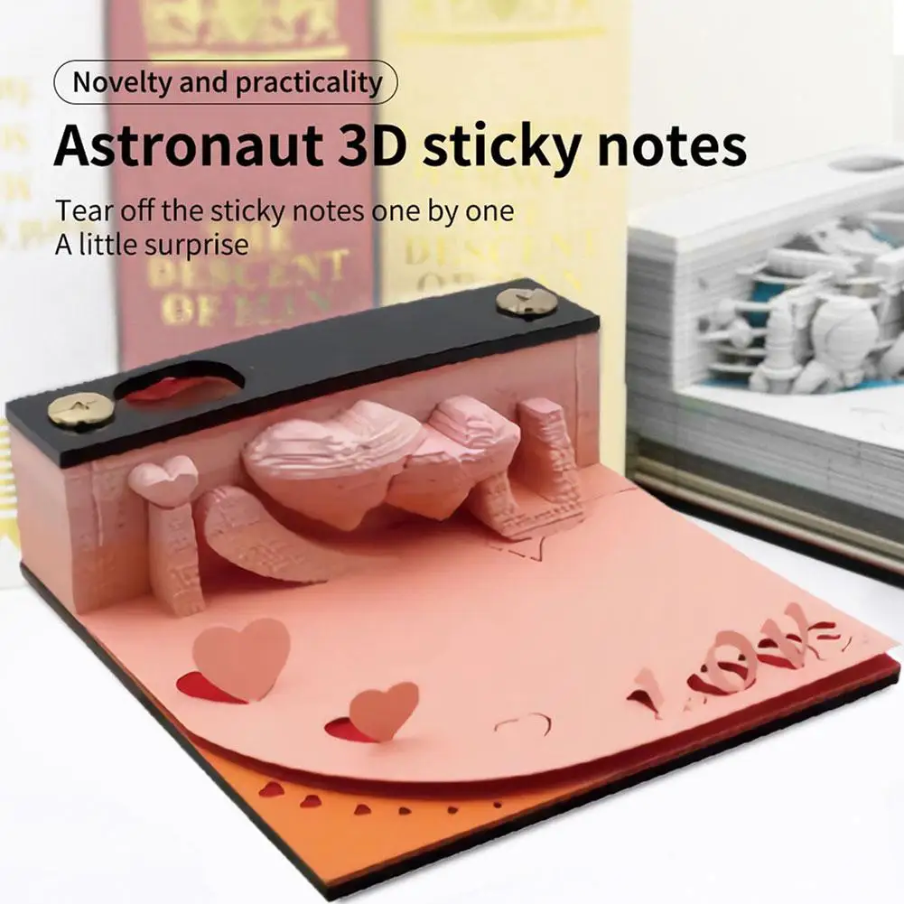 3D Desk Memo Pad,Memo Pad,Creative Desk DIY Notes Notepad,3D Art Paper Carving Gift House Sculpture Gift For School Home Of A0M3