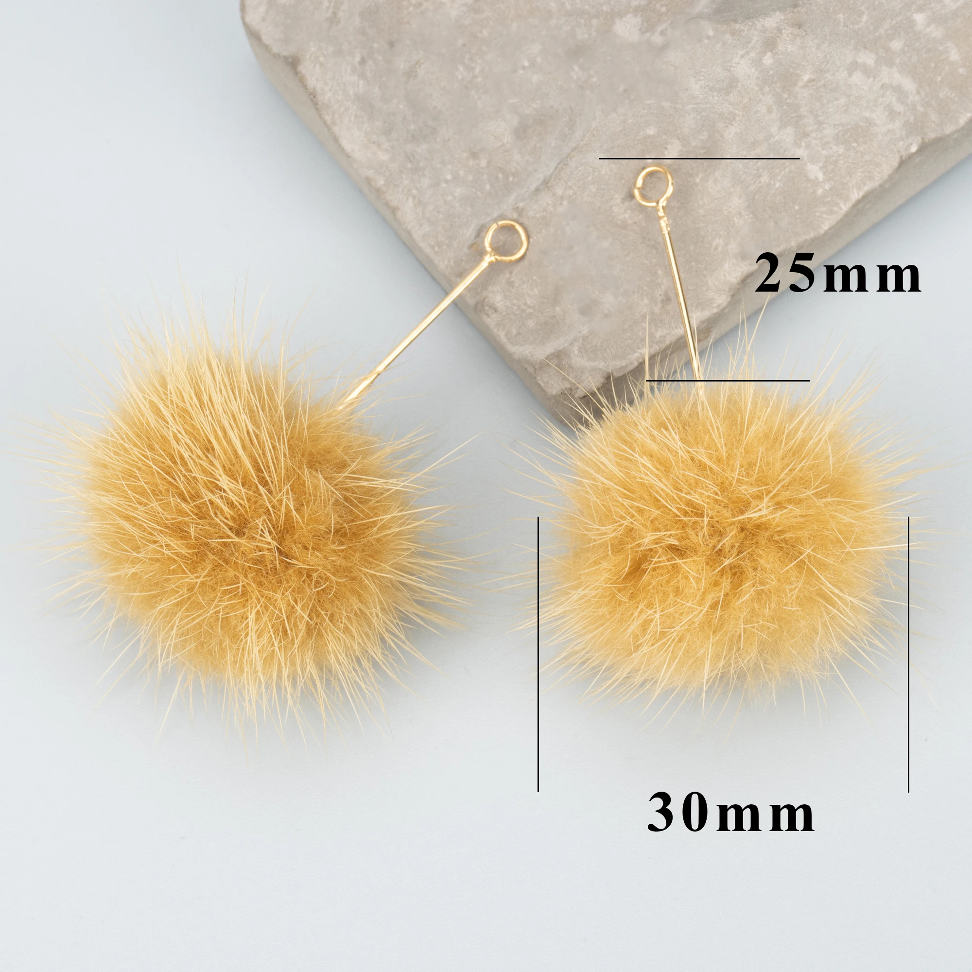 GUFEATHER MB03,jewelry accessories,hairball,18k gold plated,copper,real fur mink,hand made,jewelry making,diy pendants,10pcs/lot