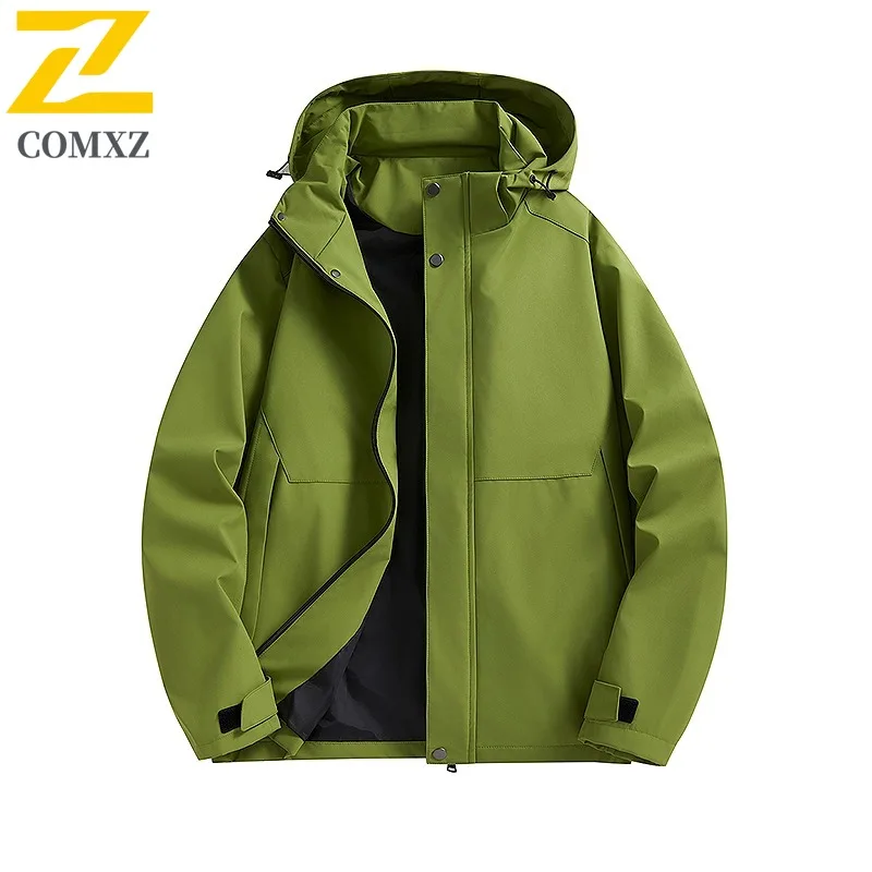 

COMXZ Mens Jacket High-quality Detachable Hood Outdoor Adventure Windproof Coat Casual Travel Windproof Men Motorcycle Jackets