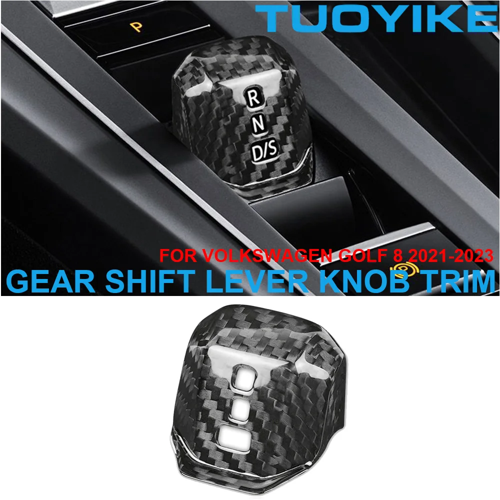 

Автомобильный настоящий сухой карбоновый интерьер, центральная консоль, рычаг переключения передач, ручка, накладка, украшение для Volkswagen GOLF 8 2021-2023