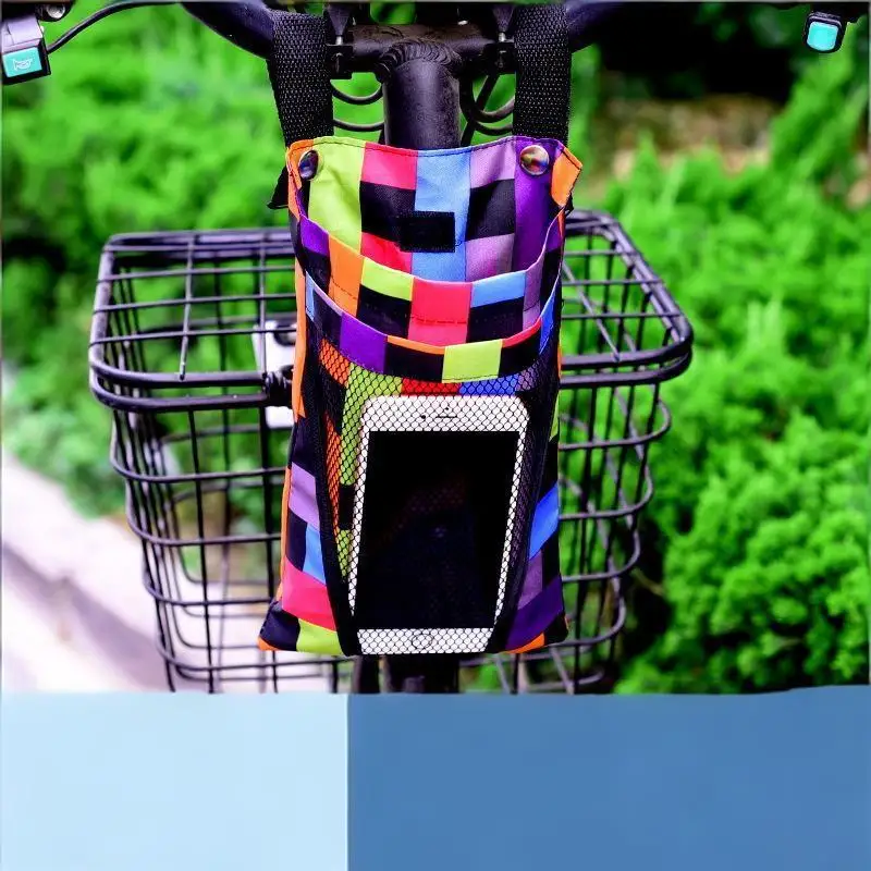Multifunctional Bicycle Storage Bag Detachable Front Handlebar Basket Large Capacity Pocket for Cycling Camping Trips