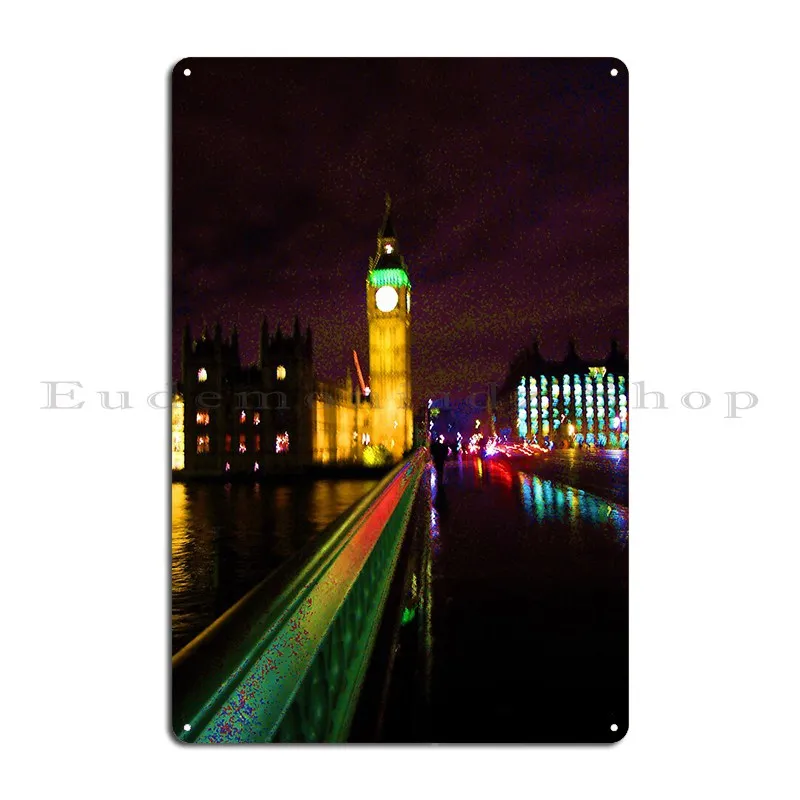 Westminster Bridge Without Daleks Metal Plaque Poster Wall Plaque Vintage Garage Club Decoration Personalized Tin Sign Poster