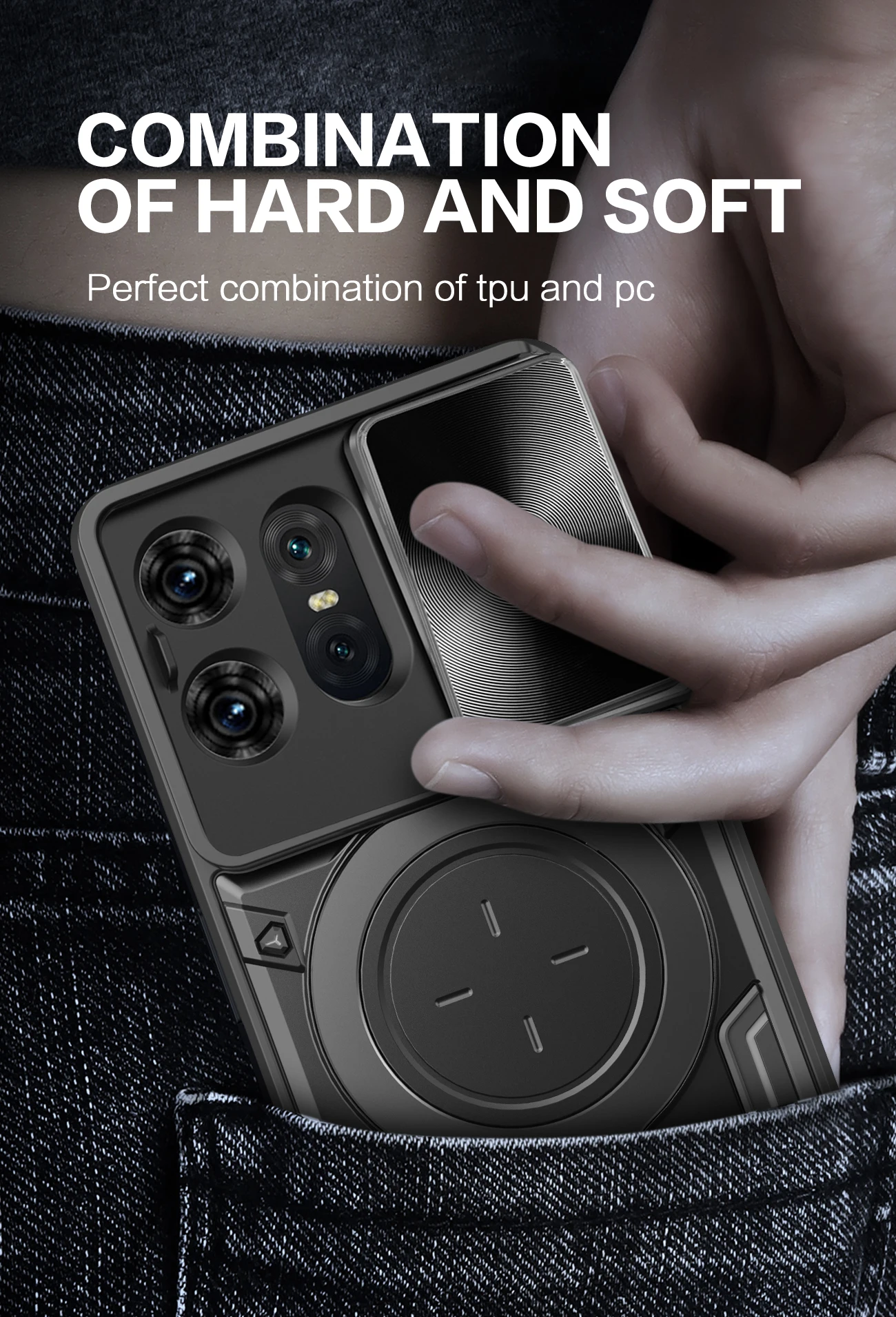 حافظة حماية للكاميرا المغناطيسية لهاتف موتورولا موتو إيدج 40 برو نيو 50 الترا 60 فيوجن بلس 2023 غطاء خلفي بحلقة معدنية هجينة #4