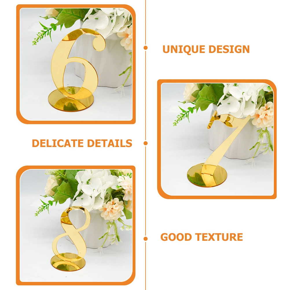 

10 Pcs Digital Seat Card Wedding Decorations for Reception Table Numbers The Sign Holders Acrylic Signs Bridegroom