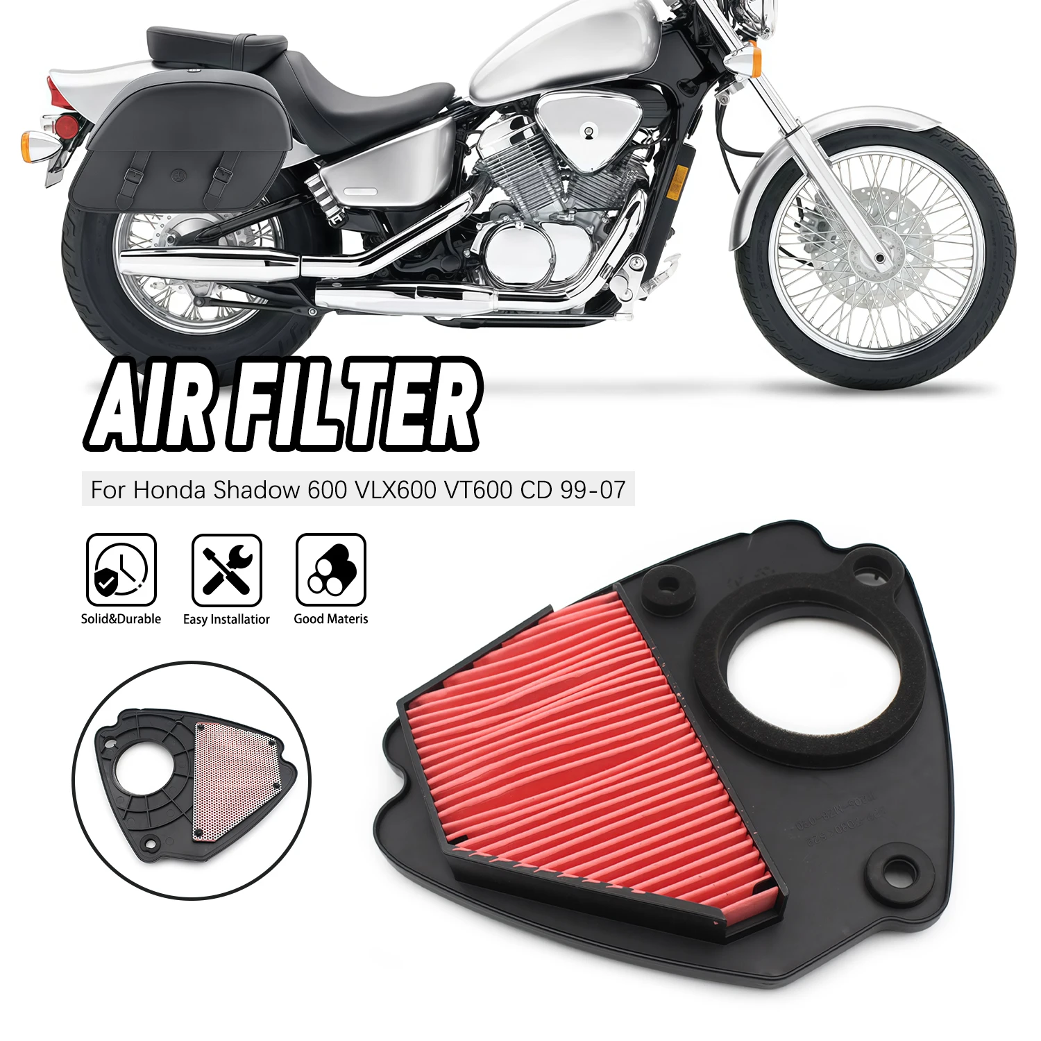 

Air Filter Element reliable Replacement Motorcycle Part Accesorios Moto For Honda Shadow VLX 600 VT600C VT600CD Deluxe 1999-2007