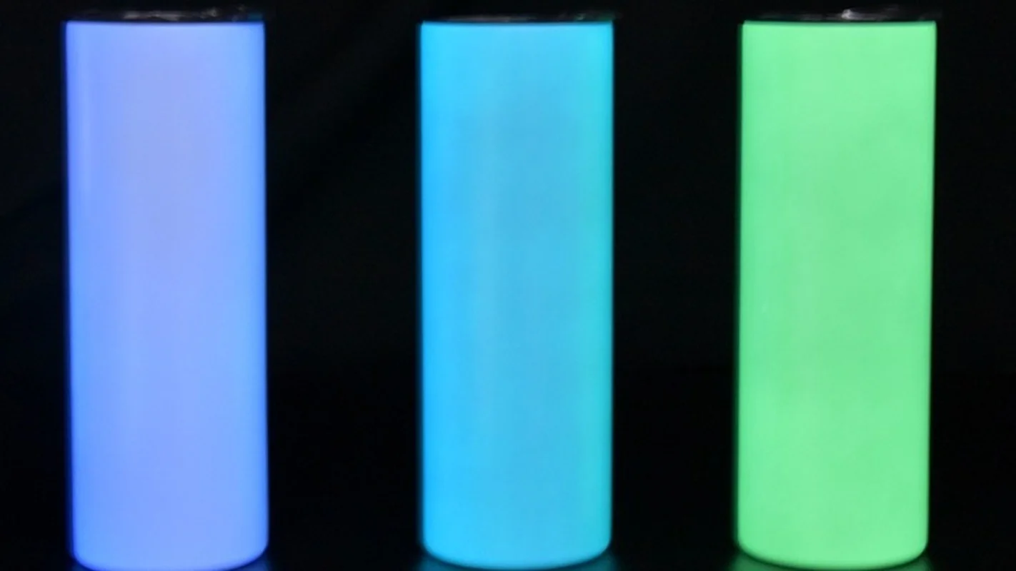 luminous 20 oz stainless steel straight sublimation skinny tumbler blank glow in the dark