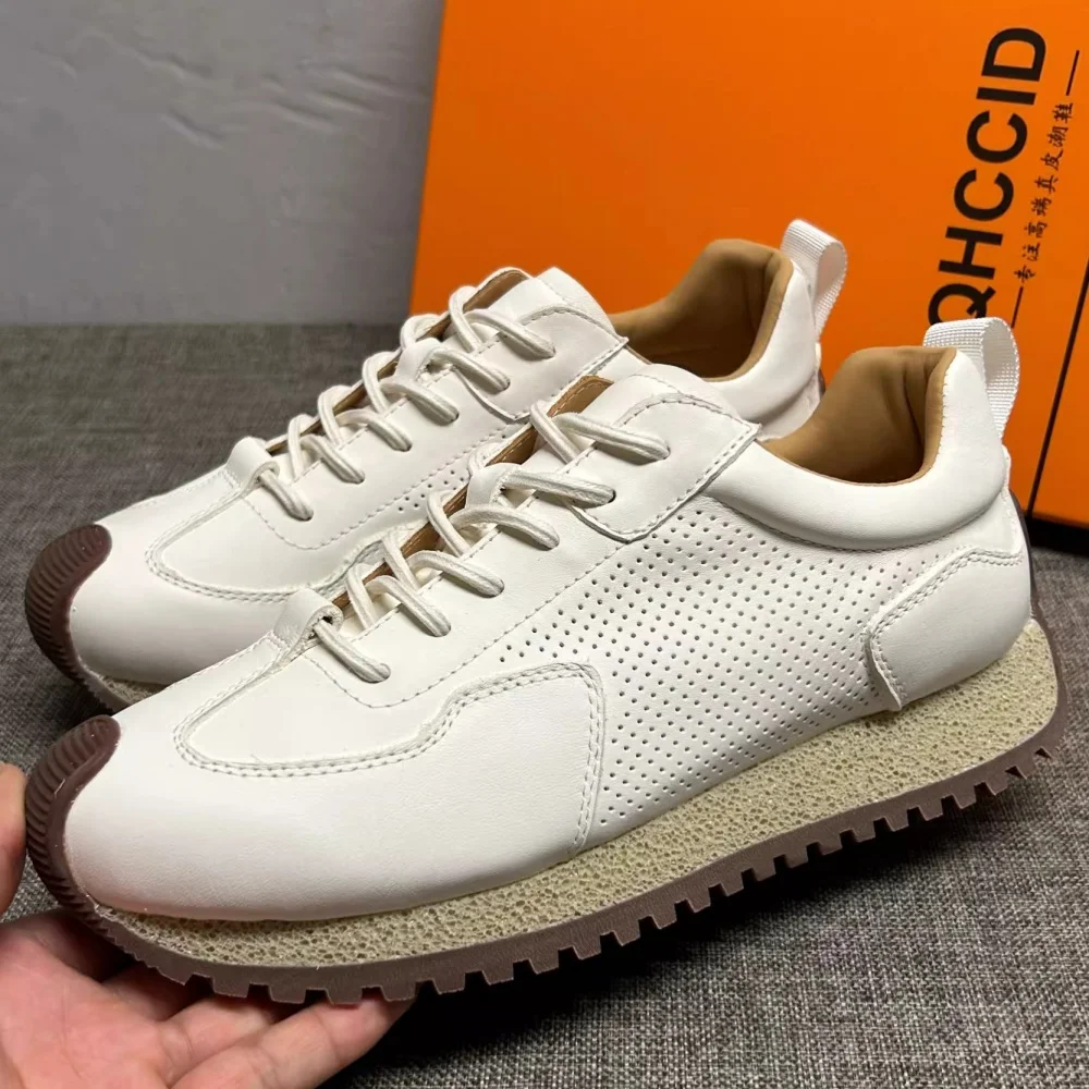 

New model perforated and breathable "A-Game" shoes for men, stylish genuine leather casual shoes for men