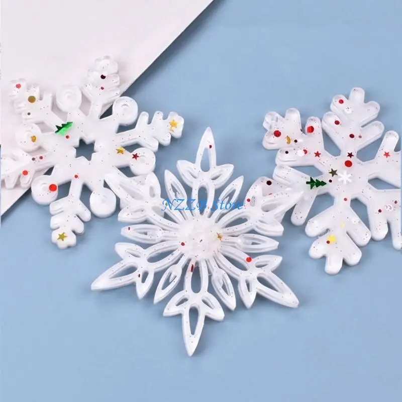 

T21F Snowflake Resin Mold Silicone Casting Diy Craft Christmas Mold Decoration Necklace Earring Pendant Keychain Resin Mold
