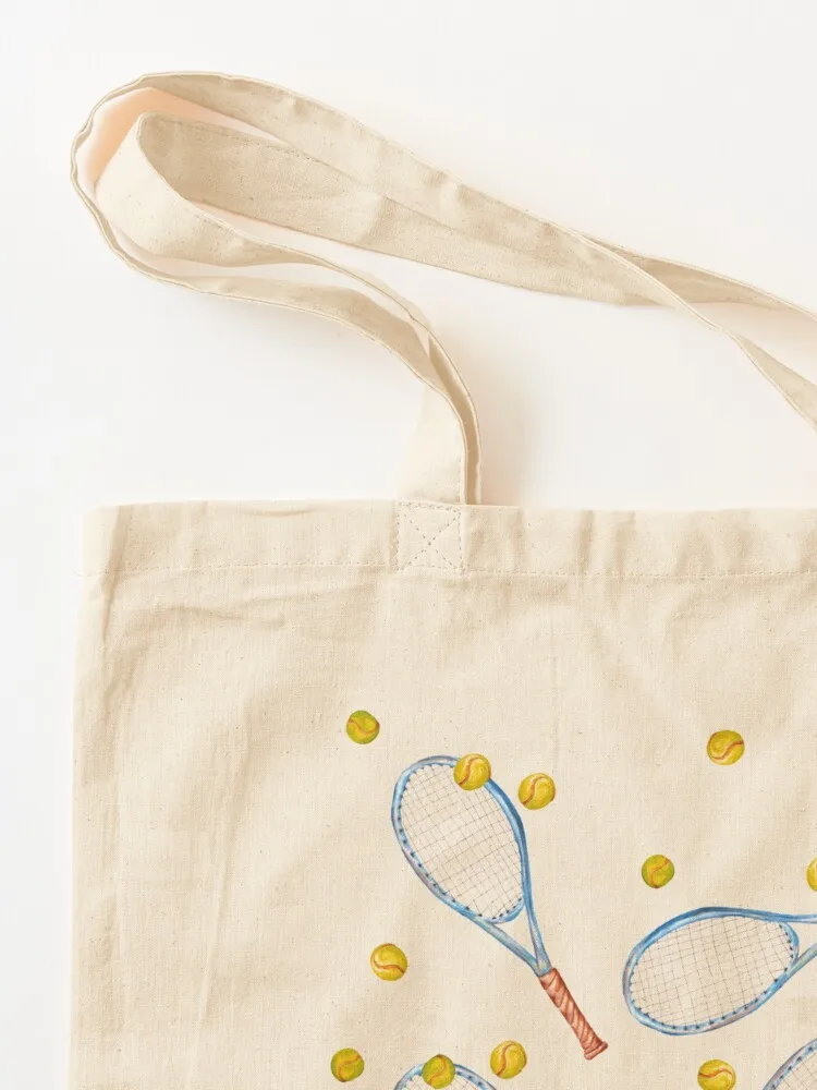 نمط مع مضارب التنس مع كرات التنس حمل حقيبة كبيرة حقيبة يد نسائية هدية أكياس التسوق القابلة لإعادة الاستخدام
