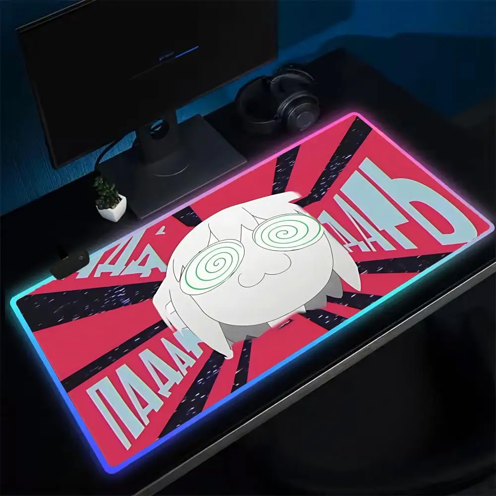 Neco-Arc Anime  Mouse Pad Anime Gaming Mouse Pad LED Table Pads Backlit Rubber Desktop XXL Mousepad RGB Desk Mats