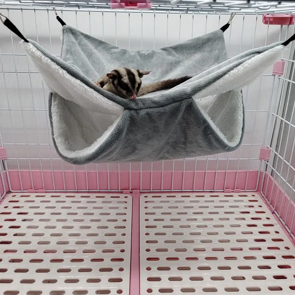 Practical Double-layer Plush Hamster Hammock Warm Thickened Pet Hamster Nest Hanging Comfortable Rat Cage House Winter