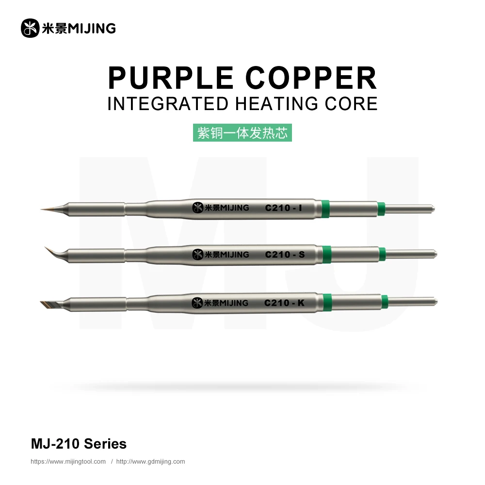 Mijing C210 Series Integrated Soldering Iron Tips and Heating Core Efficient Heat Conduction Temperature Recovery Hand Tools Set