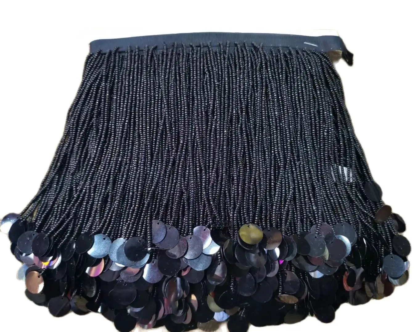 5 yards 6 inches Wide Seed Beads and Sequins Beaded Fringe, Curtain, Lampshade Fringe, Dress Tassle Fringe, Custom Make Colors