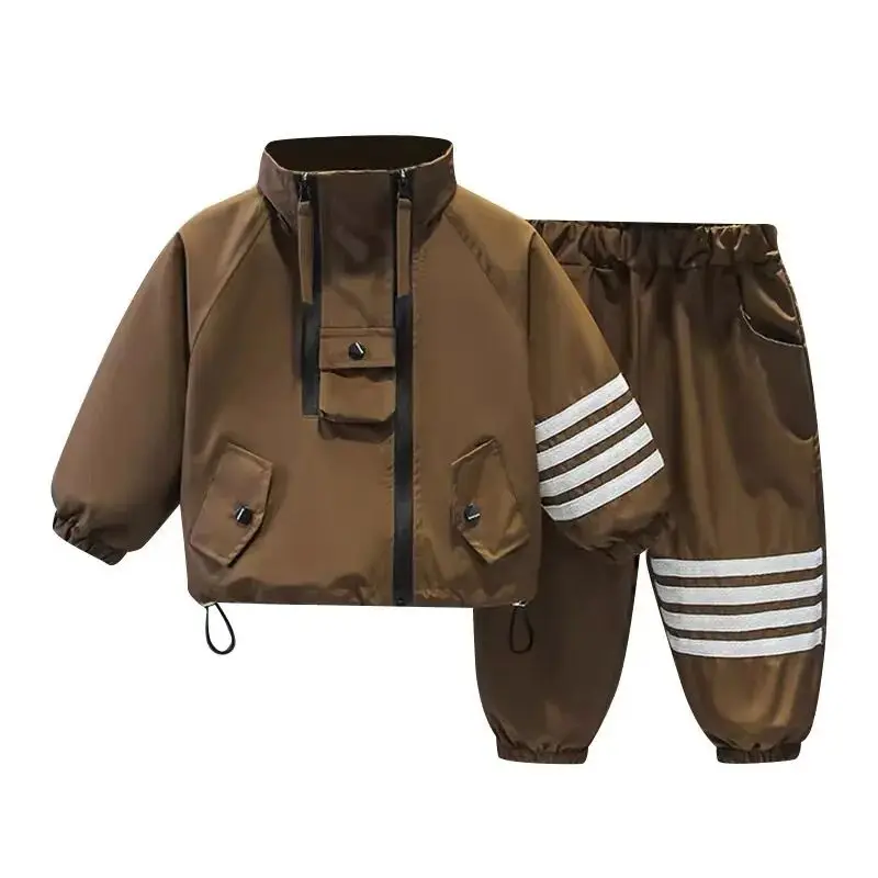 Children's Jogging Suit Children's Clothing Toddler and Baby Sportswear Boys Drawstring Hoodie + Pants Set 1-12Years