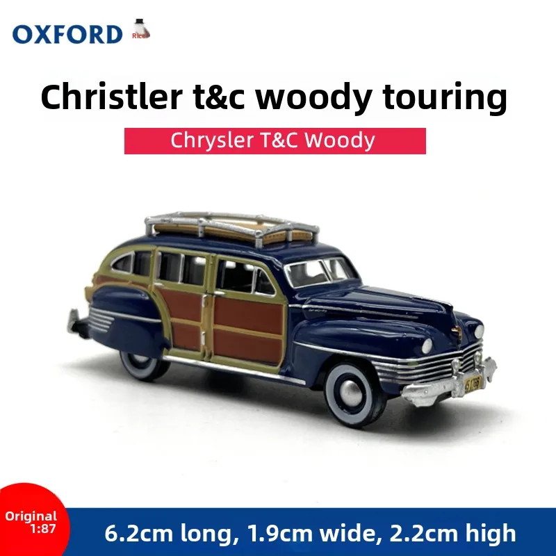 Diecast OXFORD 1:87 Scale Chrysler T&C Woody Station Wagon Alloy Car Model Collectible Toy Gift Souvenir Display Ornament