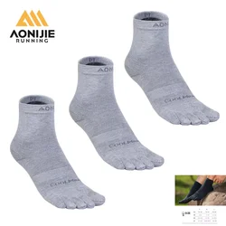 AONIJIE E4845 3 Pair/Set Unisex Toe Socks High Performance Athletic Running Five Finger Ankle Socks for Outdoor Climb Hiking