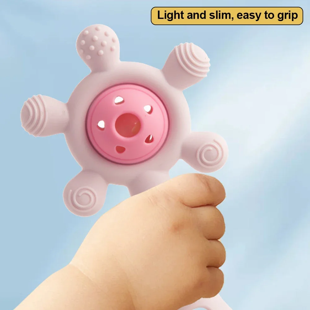 1 قطعة لون الحلوى الطفل سيليكون عضاضة حشرجة الموت اللعب آمنة حلقة التسنين الحسية للأطفال الصغار مضغ الأطفال الملحقات #4