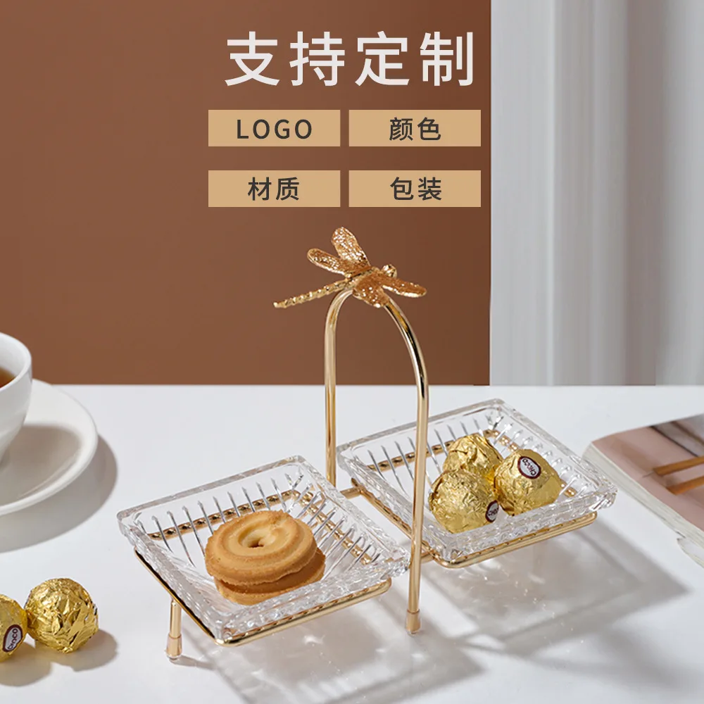 Wedding European luxury dessert display stand Fruit plate Afternoon tea Dried fruit plate Household tea several snacks